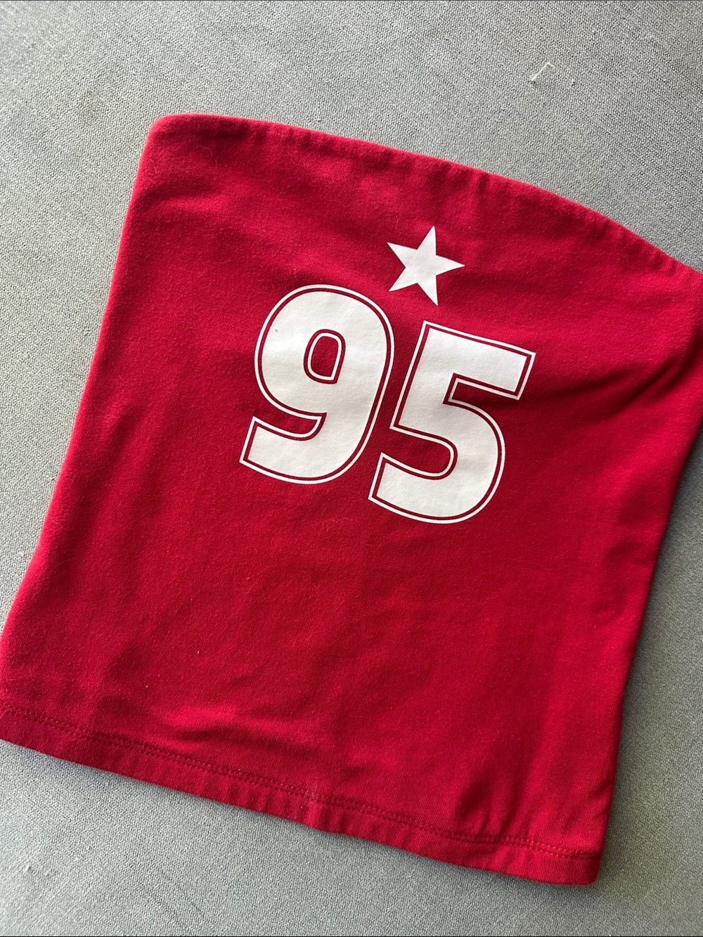 wild fable Red Tube Top with White '95' & Star Graphic